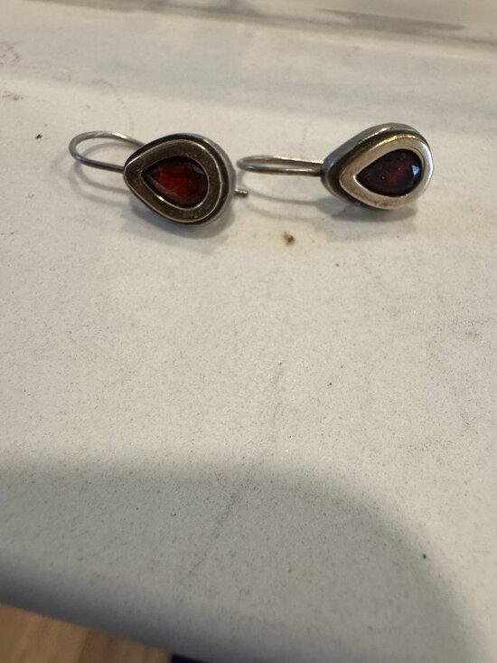 Tiny Red Garnet Stud Earrings – Lotus Stone Design Garnet Earrings